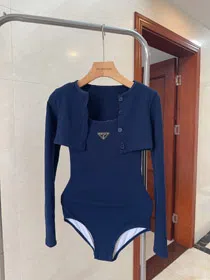 Prada Triangle Logo Two-Piece Swimsuit-6490  